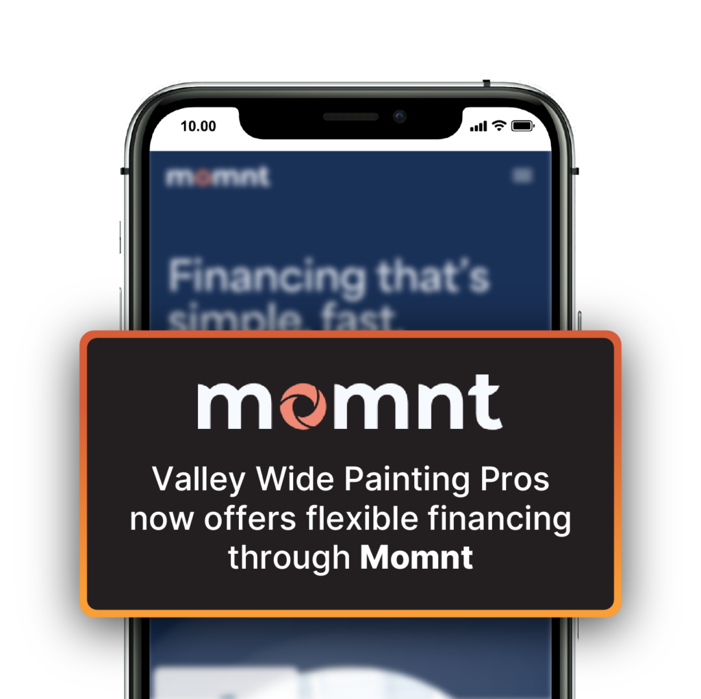 Financing options available on a smartphone for Valley Wide Painting Pros services